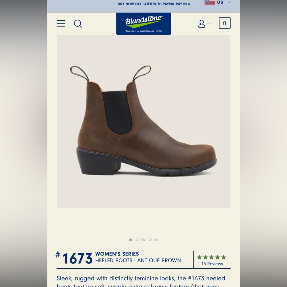 Blundstone Antique Brown Heeled Boots